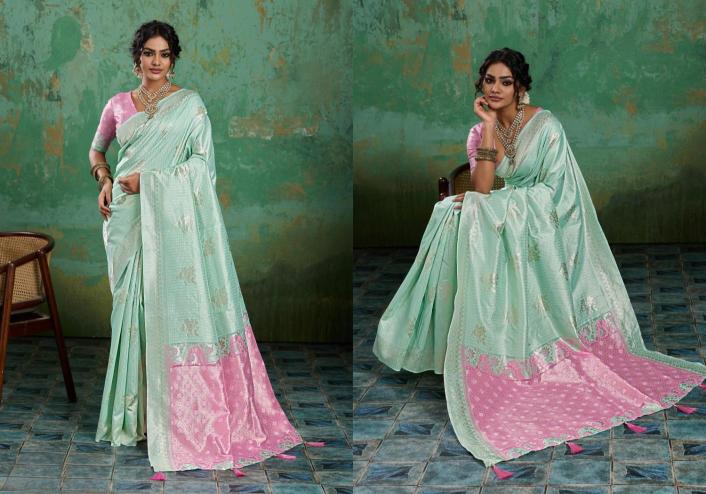 BLOSSOM by SHREE SHYAM FASHION fancy designer Soft LINEN COTTON fabric saree wholesale with Fancy latkan