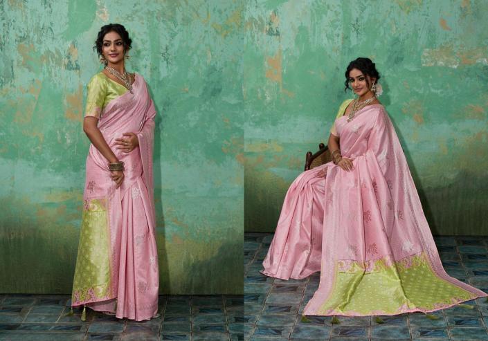 BLOSSOM by SHREE SHYAM FASHION fancy designer Soft LINEN COTTON fabric saree wholesale with Fancy latkan