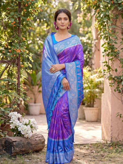 NAVYA SILK VOL 5 by SHREE SHYAM FASHION fancy designer Pochampalli Soft Silk fabric saree wholesale with Fancy latkan