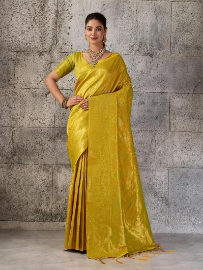 PRISHA SILK by SHREE SHYAM FASHION fancy designer Kanjivaram silk Blend fabric saree wholesale with Fancy latkan