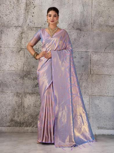 PRISHA SILK by SHREE SHYAM FASHION fancy designer Kanjivaram silk Blend fabric saree wholesale with Fancy latkan