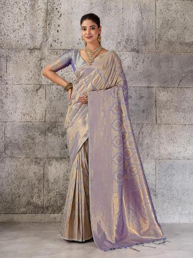 PRISHA SILK by SHREE SHYAM FASHION fancy designer Kanjivaram silk Blend fabric saree wholesale with Fancy latkan