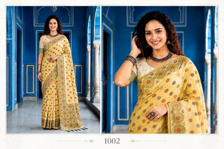 Bunawat - Aananya Sangam Prints Cotton Woven Work Traditional Saree
