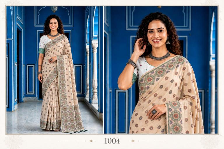 Bunawat - Aananya Sangam Prints Cotton Woven Work Traditional Saree