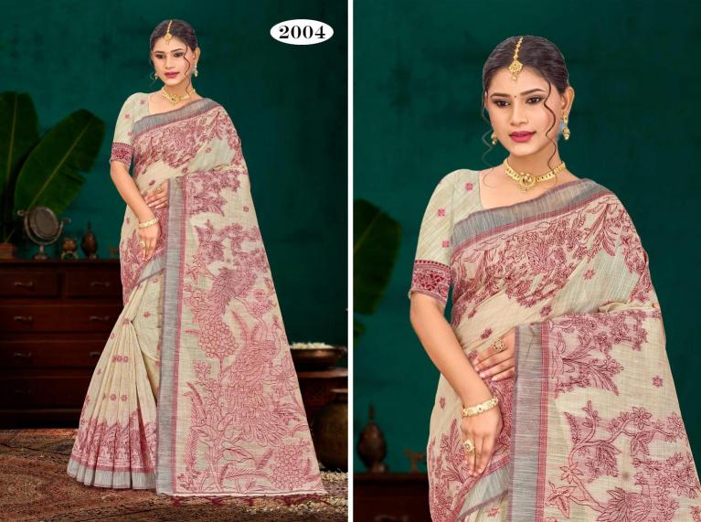 Bunawat - Aarika Cotton Sangam Prints Cotton Woven Work Traditional Saree