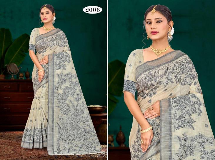 Bunawat - Aarika Cotton Sangam Prints Cotton Woven Work Traditional Saree
