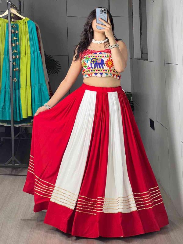 Redwhite Designer lehenga choli wholesalers in Patan