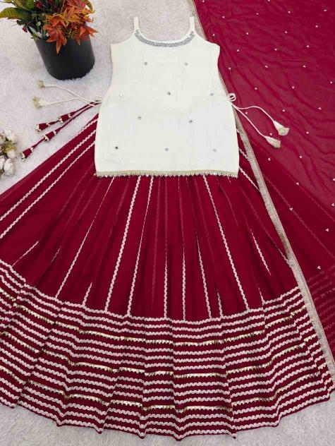 White Latest lehenga choli collection in Patan