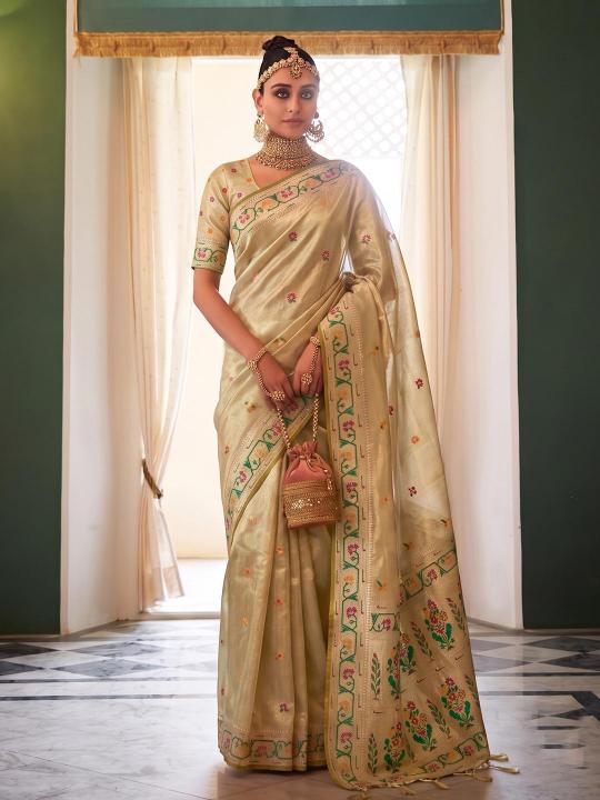 MAHESHWARI SILK by SHREE SHYAM FASHION fancy designer Soft tissue silk WITH MEENA fabric saree wholesale with Fancy latkan