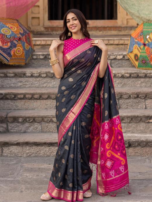RIVAAZ SILK by SHREE SHYAM FASHION fancy designer Pochampalli Soft Silk fabric saree wholesale with Fancy latkan