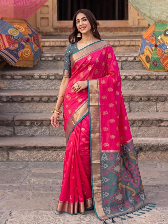 RIVAAZ SILK by SHREE SHYAM FASHION fancy designer Pochampalli Soft Silk fabric saree wholesale with Fancy latkan