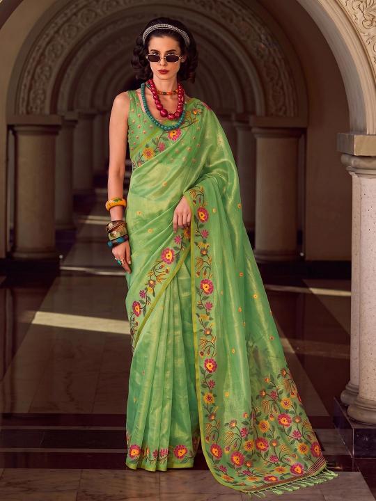 FANTASY TISSUE SILK by SHREE SHYAM FASHION fancy designer Soft tissue silk fabric saree wholesale with Fancy latkan