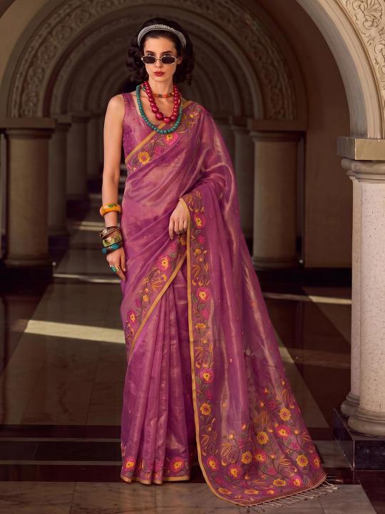 FANTASY TISSUE SILK by SHREE SHYAM FASHION fancy designer Soft tissue silk fabric saree wholesale with Fancy latkan