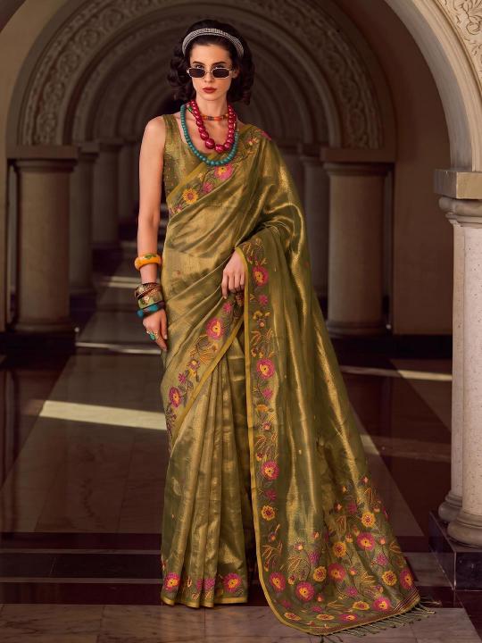 FANTASY TISSUE SILK by SHREE SHYAM FASHION fancy designer Soft tissue silk fabric saree wholesale with Fancy latkan