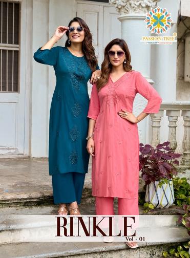 Passion tree rinkle vol-1 catlouges kurtis wholesale in surat