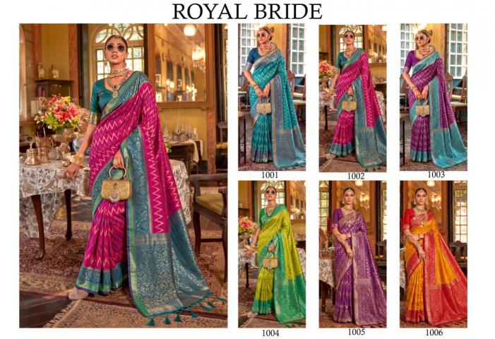 ROYAL BRIDE by SHREE SHYAM FASHION fancy designer Silk fabric saree wholesale with Fancy latkan WITH HEAVY PALLU SAREE