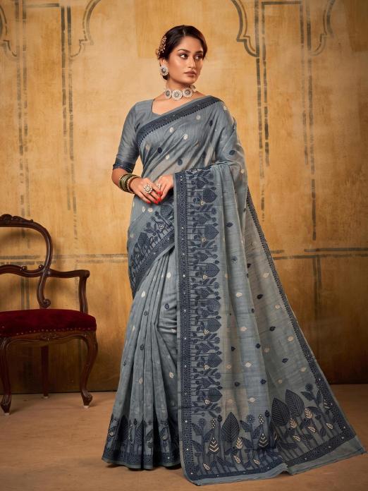 RANGOON COTTON by SHREE SHYAM FASHION fancy designer Soft LINEN COTTON fabric saree wholesale