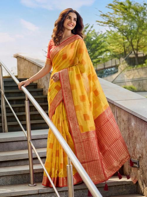ASOPALAV by SHREE SHYAM FASHION fancy designer Soft LINEN COTTON fabric saree wholesale with Fancy latkan