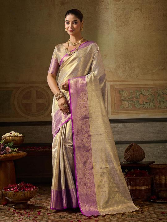 KANCHIPATTU SILK by SHREE SHYAM FASHION fancy designer Kanchivaram Silk fabric saree wholesale with Fancy latkan
