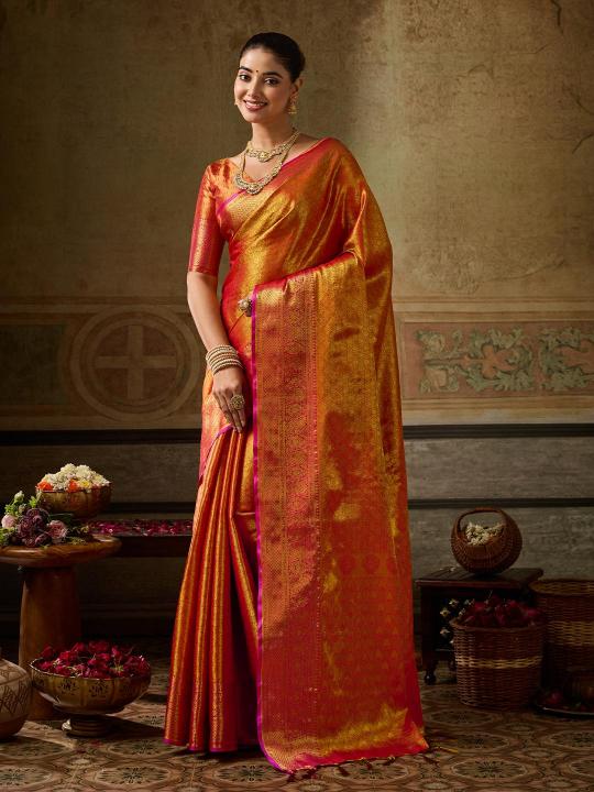KANCHIPATTU SILK by SHREE SHYAM FASHION fancy designer Kanchivaram Silk fabric saree wholesale with Fancy latkan