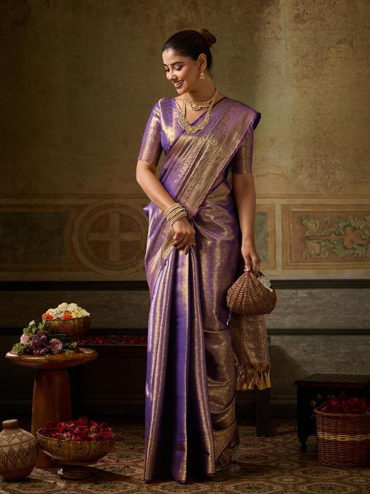 KANCHIPATTU SILK by SHREE SHYAM FASHION fancy designer Kanchivaram Silk fabric saree wholesale with Fancy latkan