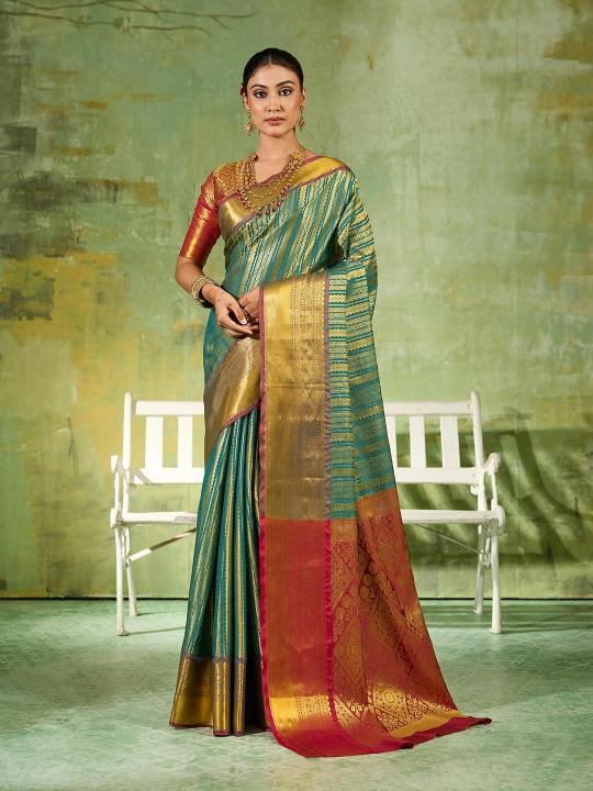 TIRUMALA SILK by SHREE SHYAM FASHION fancy designer Kanchivaram Silk fabric saree wholesale with Fancy latkan