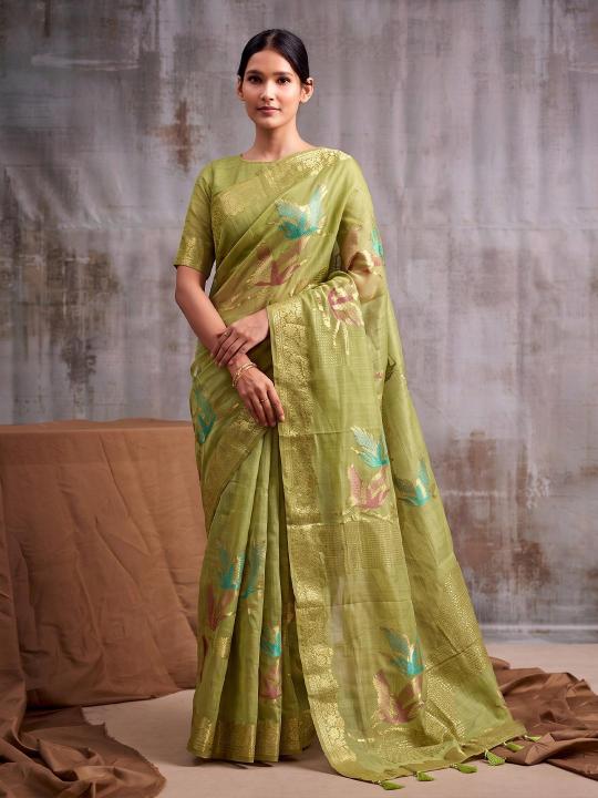 FLEMINGO by SHREE SHYAM FASHION fancy designer Soft LINEN COTTON fabric saree wholesale with Fancy latkan
