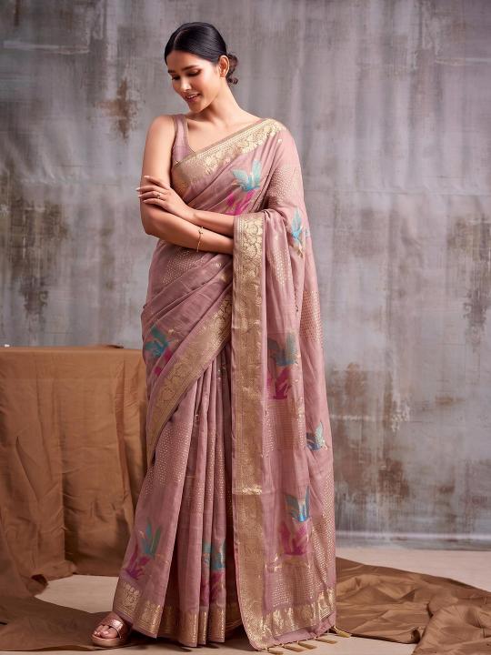 FLEMINGO by SHREE SHYAM FASHION fancy designer Soft LINEN COTTON fabric saree wholesale with Fancy latkan