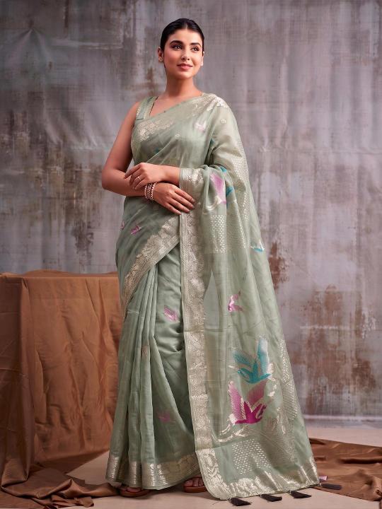 FLEMINGO by SHREE SHYAM FASHION fancy designer Soft LINEN COTTON fabric saree wholesale with Fancy latkan