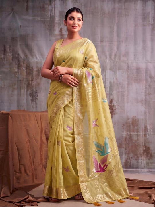 FLEMINGO by SHREE SHYAM FASHION fancy designer Soft LINEN COTTON fabric saree wholesale with Fancy latkan
