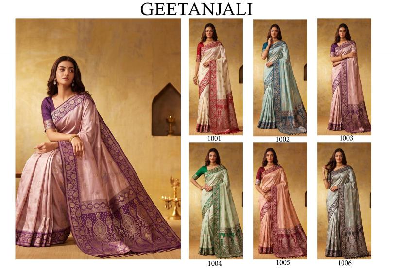GEETANJALI by SHREE SHYAM FASHION fancy designer Soft Silk BLEND fabric saree wholesale with Fancy latkan