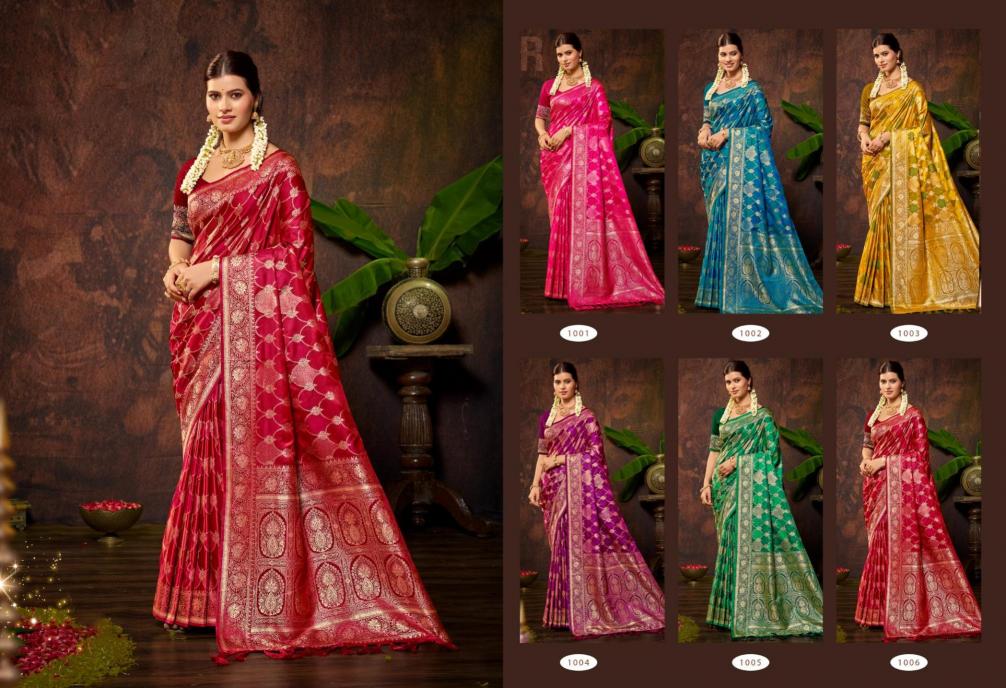 Bunawat - CHETNYA Sangam Prints Satin Silk Woven Work Traditional Saree