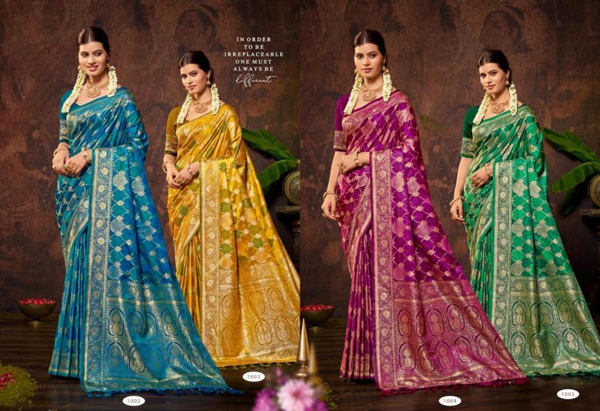 Bunawat - CHETNYA Sangam Prints Satin Silk Woven Work Traditional Saree