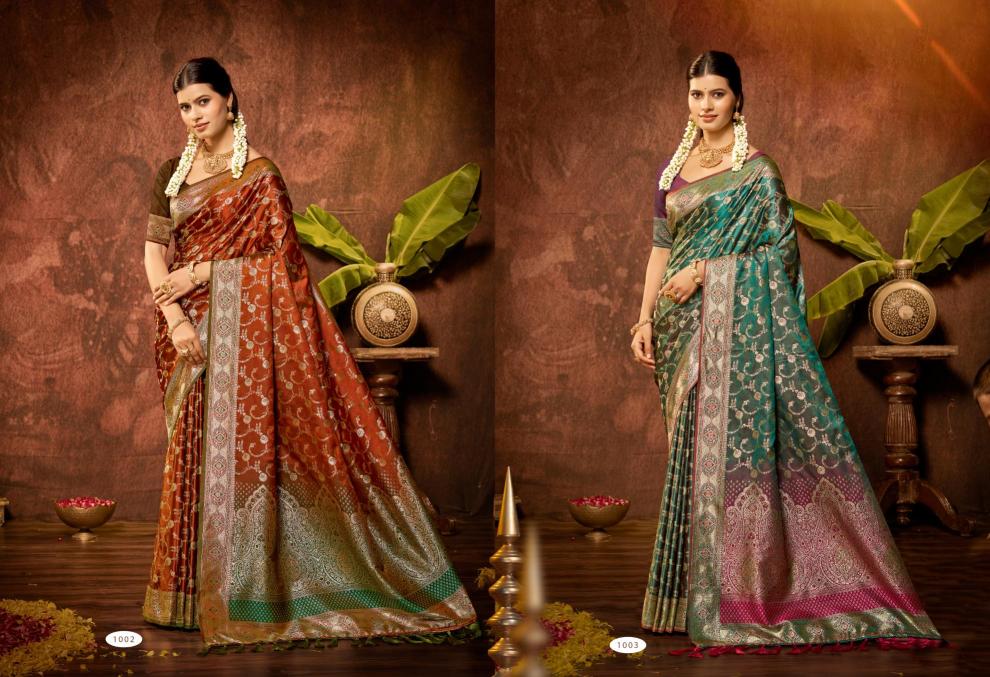 Bunawat - SOUMYA 02 Sangam Prints Satin Silk Woven Work Traditional Saree
