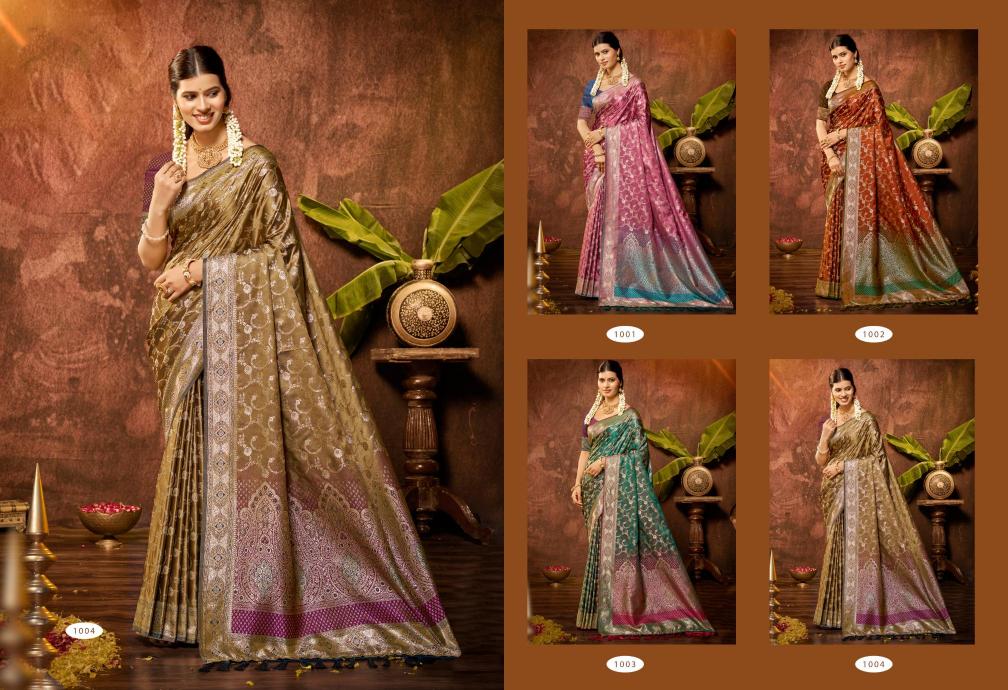 Bunawat - SOUMYA 02 Sangam Prints Satin Silk Woven Work Traditional Saree