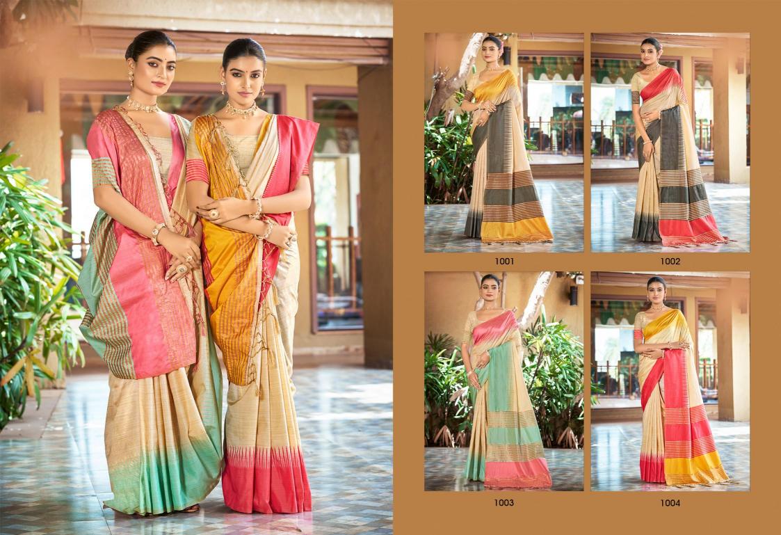 Bunawat - LAVINA SILK-02 Sangam Prints Slub Silk Woven Work Traditional Saree