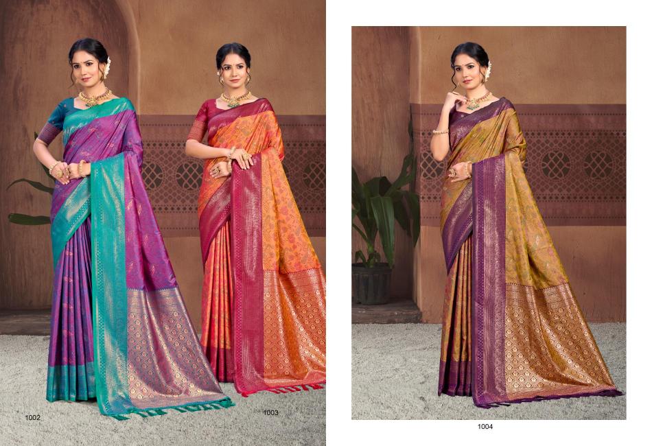 Bunawat - Pallavi Silk Sangam Prints Soft Silk Woven Work Traditional Saree