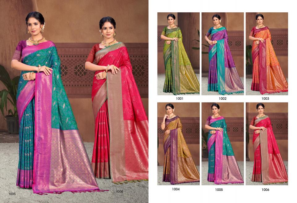 Bunawat - Pallavi Silk Sangam Prints Soft Silk Woven Work Traditional Saree