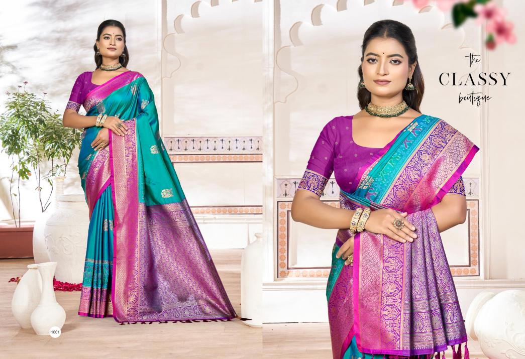 Bunawat - KAVYA SILK Sangam Prints Soft Silk Woven Work Traditional Saree