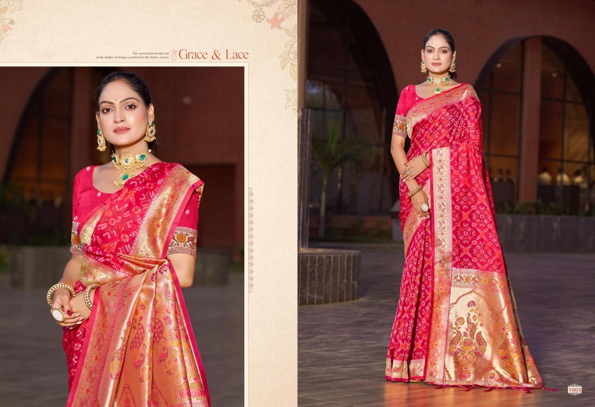 Bunawat - BANDHANI SILK Sangam Prints Soft Silk Woven Work Traditional Saree