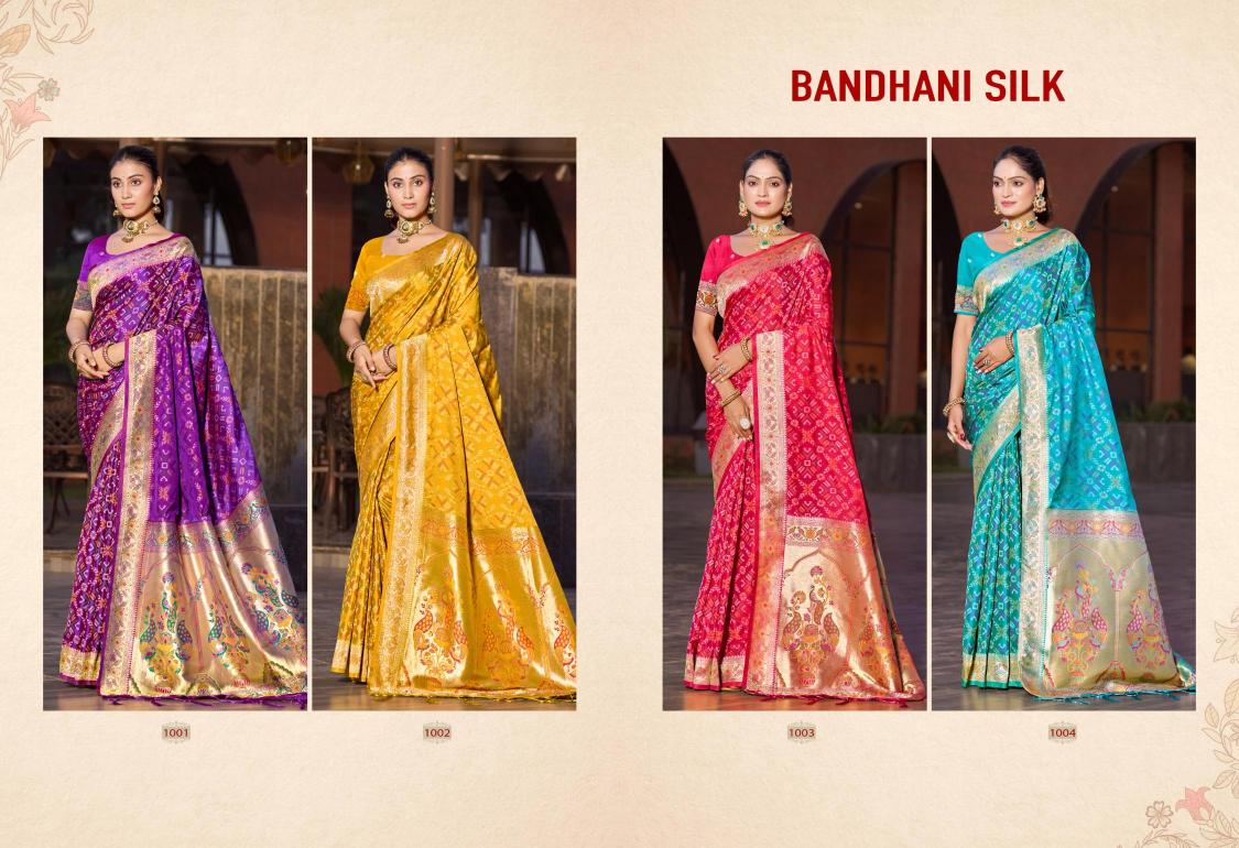 Bunawat - BANDHANI SILK Sangam Prints Soft Silk Woven Work Traditional Saree